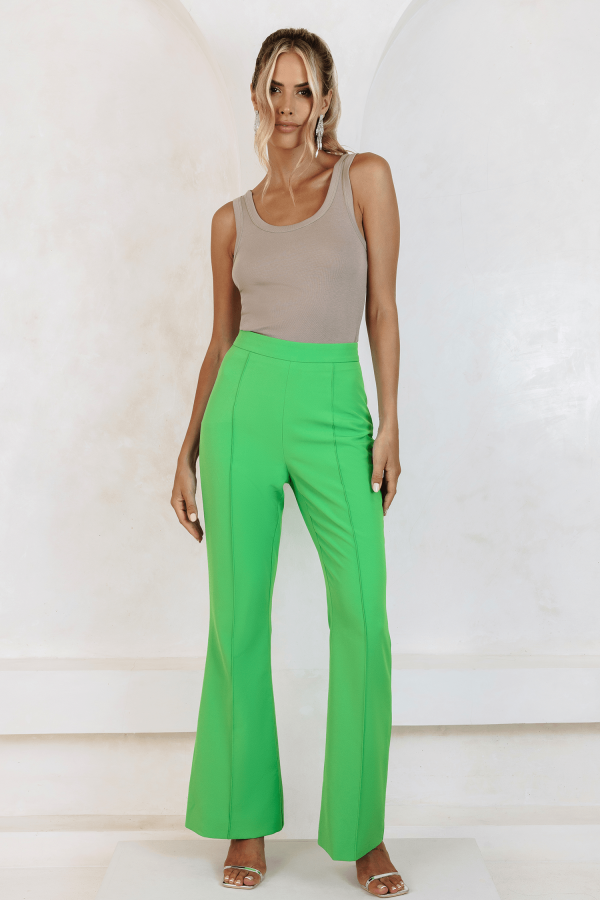 RAQUEL Fit And Flare Trouser In Apple Green