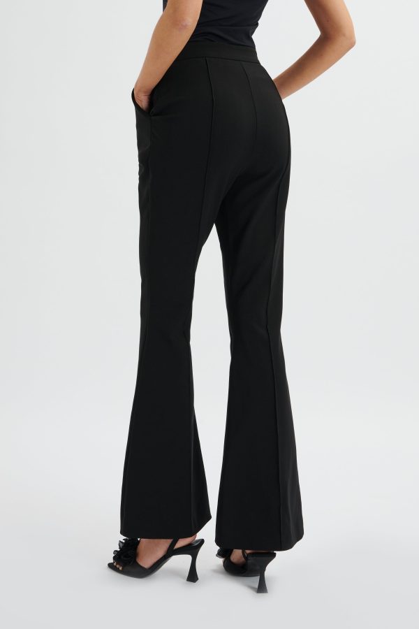 EMELIE Fit & Flare Tailored Trouser In Black - Image 4