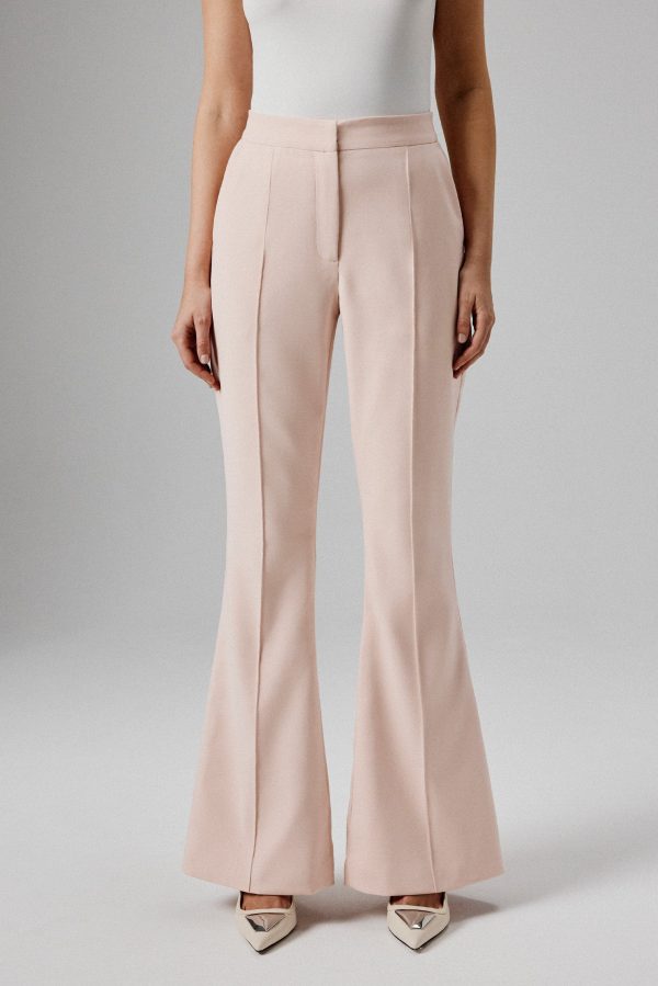 EMELIE Tailored Fit and Flare Trousers in Light Pink - Image 2