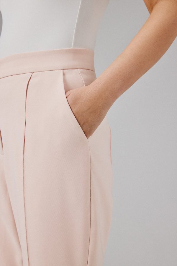 EMELIE Tailored Fit and Flare Trousers in Light Pink - Image 4
