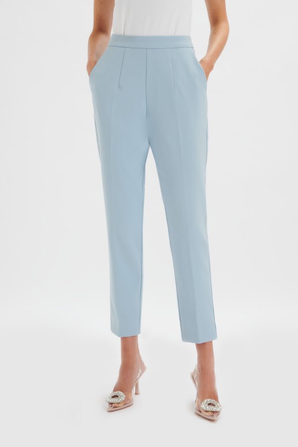 VANESSA Tapered Leg Trouser in Cornflower Blue - Image 2
