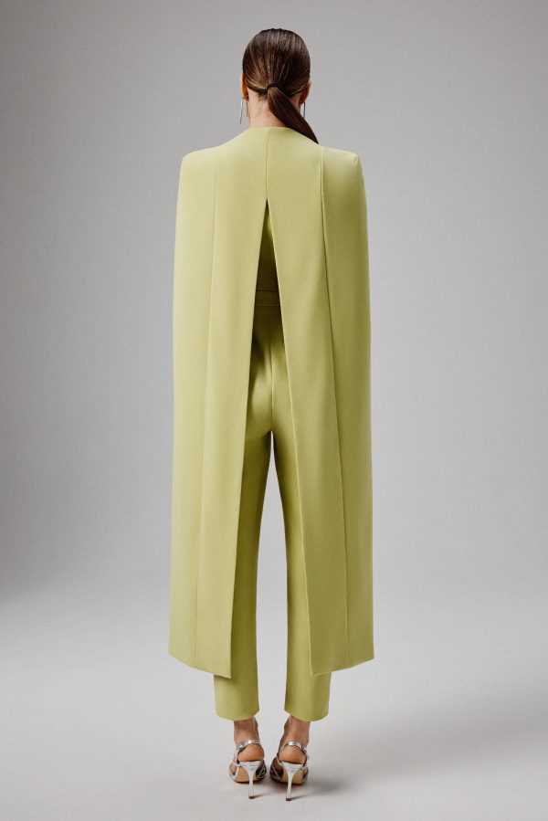 RAYNA Cape Style Tailored Jumpsuit in Lime Green - Image 4