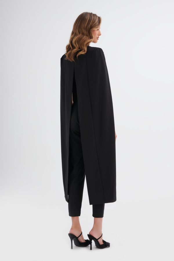 RAYNA Cape Style Tailored Jumpsuit in Black - Image 6