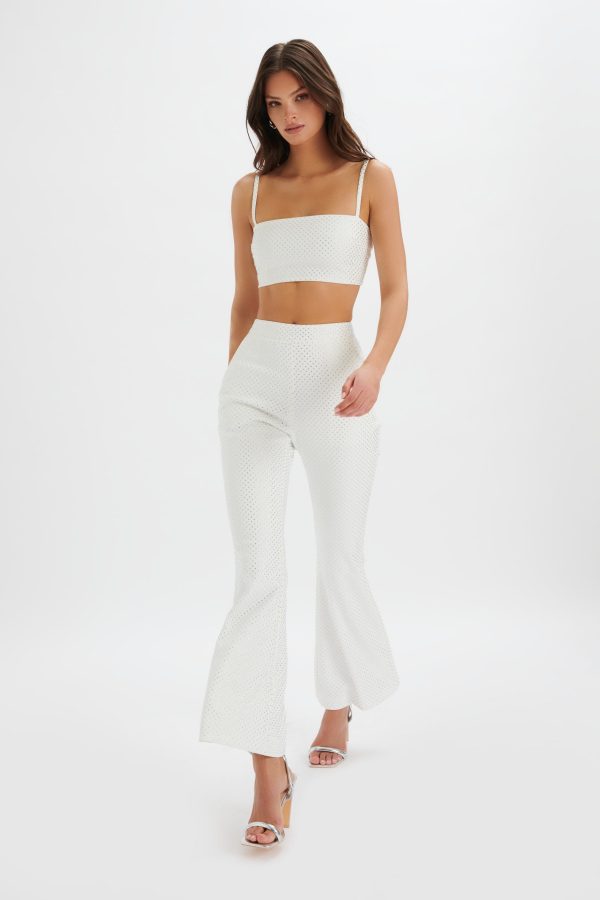DINA Crystal Embellished Bandeau in White - Image 3