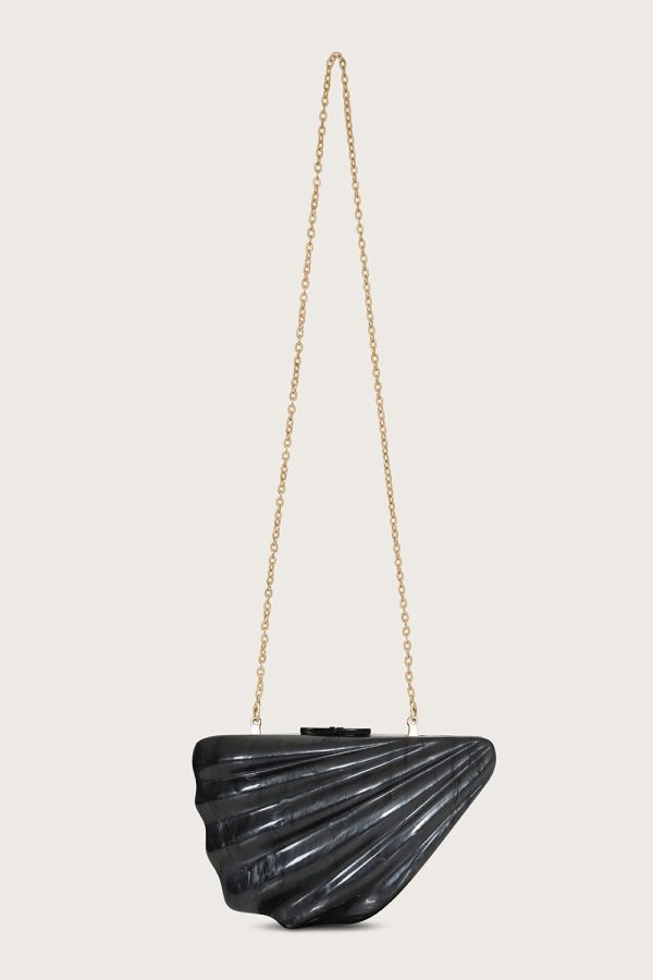 LOTTIE Acrylic Shell Clutch Bag in Black - Image 2
