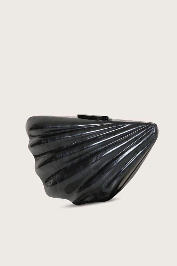 LOTTIE Acrylic Shell Clutch Bag in Black - Image 3