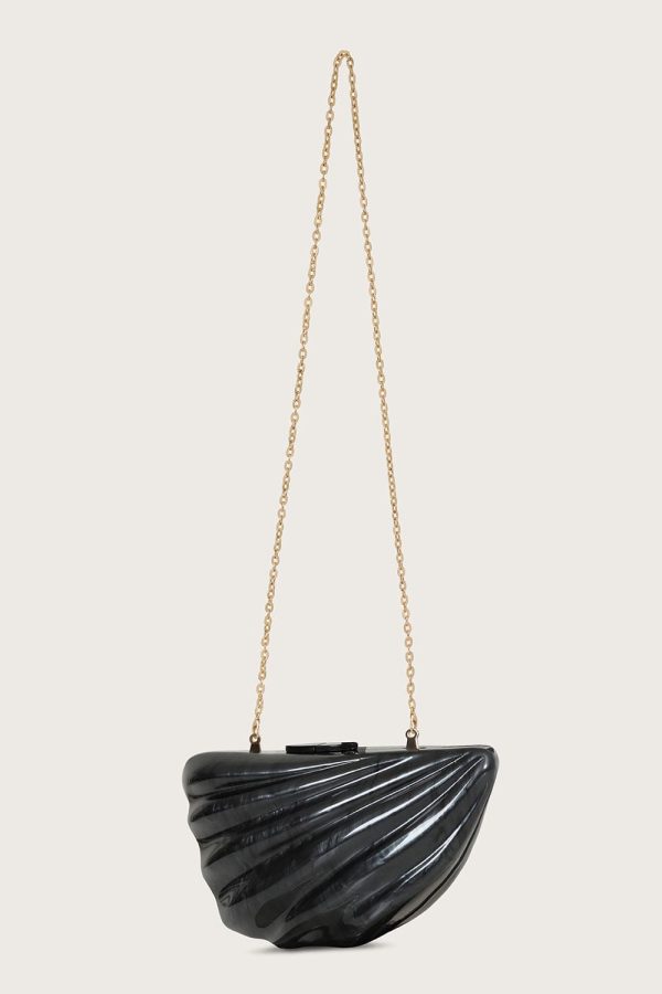 LOTTIE Acrylic Shell Clutch Bag in Black - Image 4