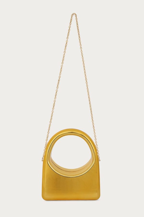 EMMY Sculpted Acrylic Hand Bag in Gold - Image 2