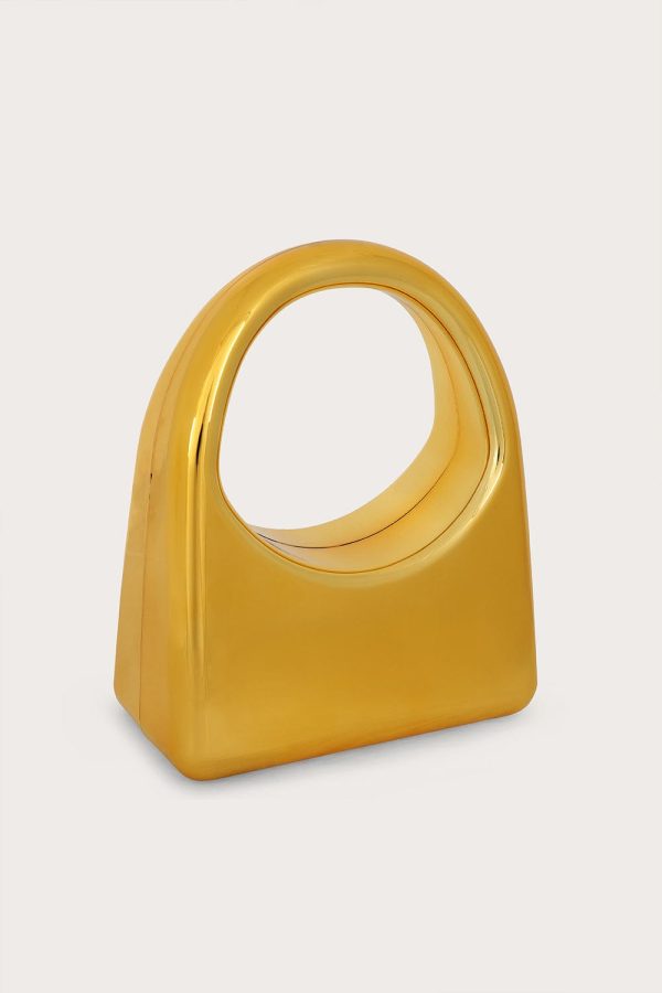 EMMY Sculpted Acrylic Hand Bag in Gold - Image 3