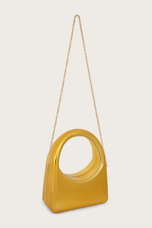 EMMY Sculpted Acrylic Hand Bag in Gold - Image 4