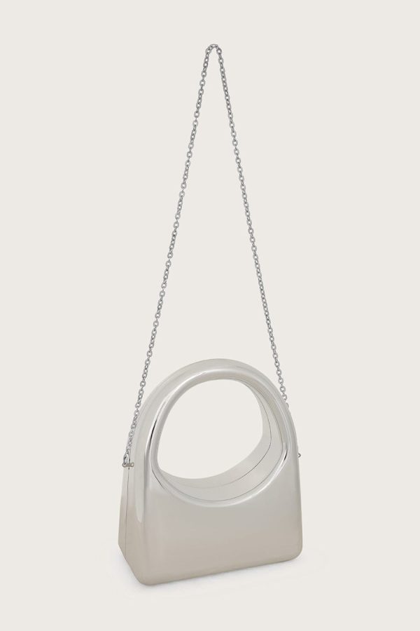 EMMY Sculpted Acrylic Hand Bag in Silver - Image 4