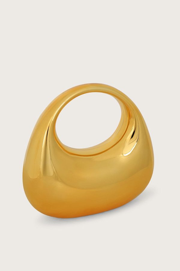 VIVIANA Mini Sculptural Acrylic Bag in Gold - Image 3