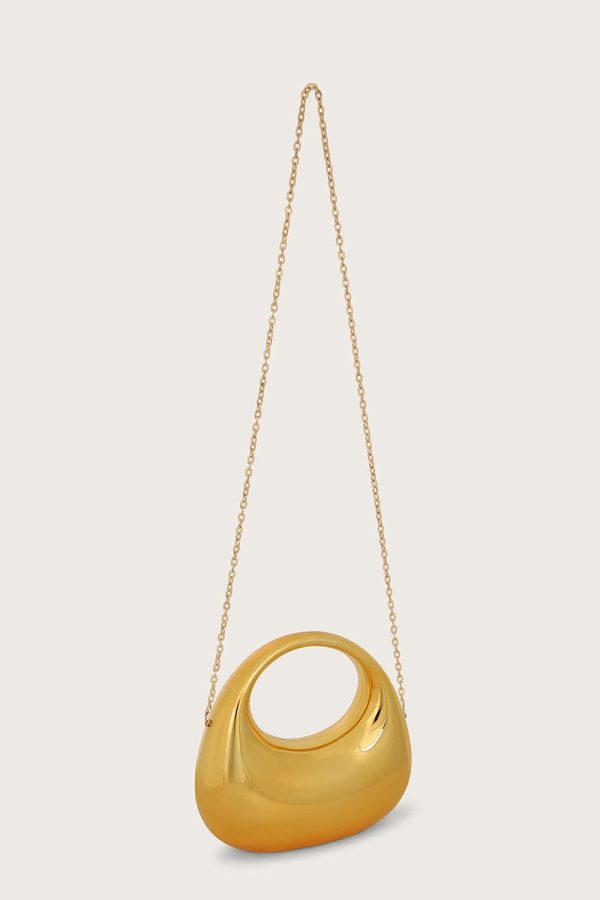 VIVIANA Mini Sculptural Acrylic Bag in Gold - Image 4